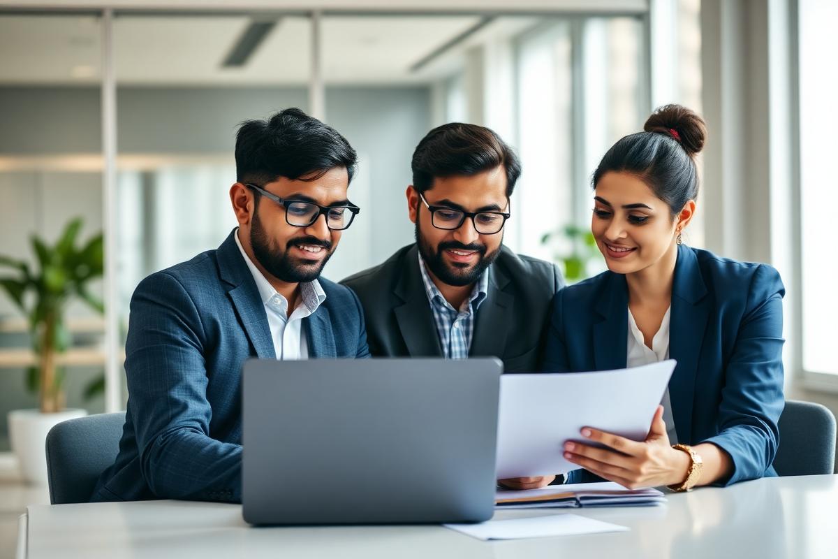 Team reviewing GST and income tax compliance documents together